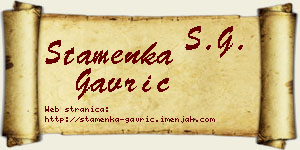 Stamenka Gavrić vizit kartica